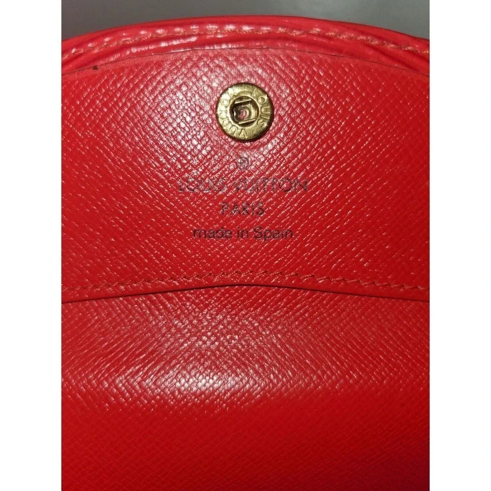 Louis Vuitton Epi Leather Card Holder Castilian‎ Red Vintage Wallet Spain M63587